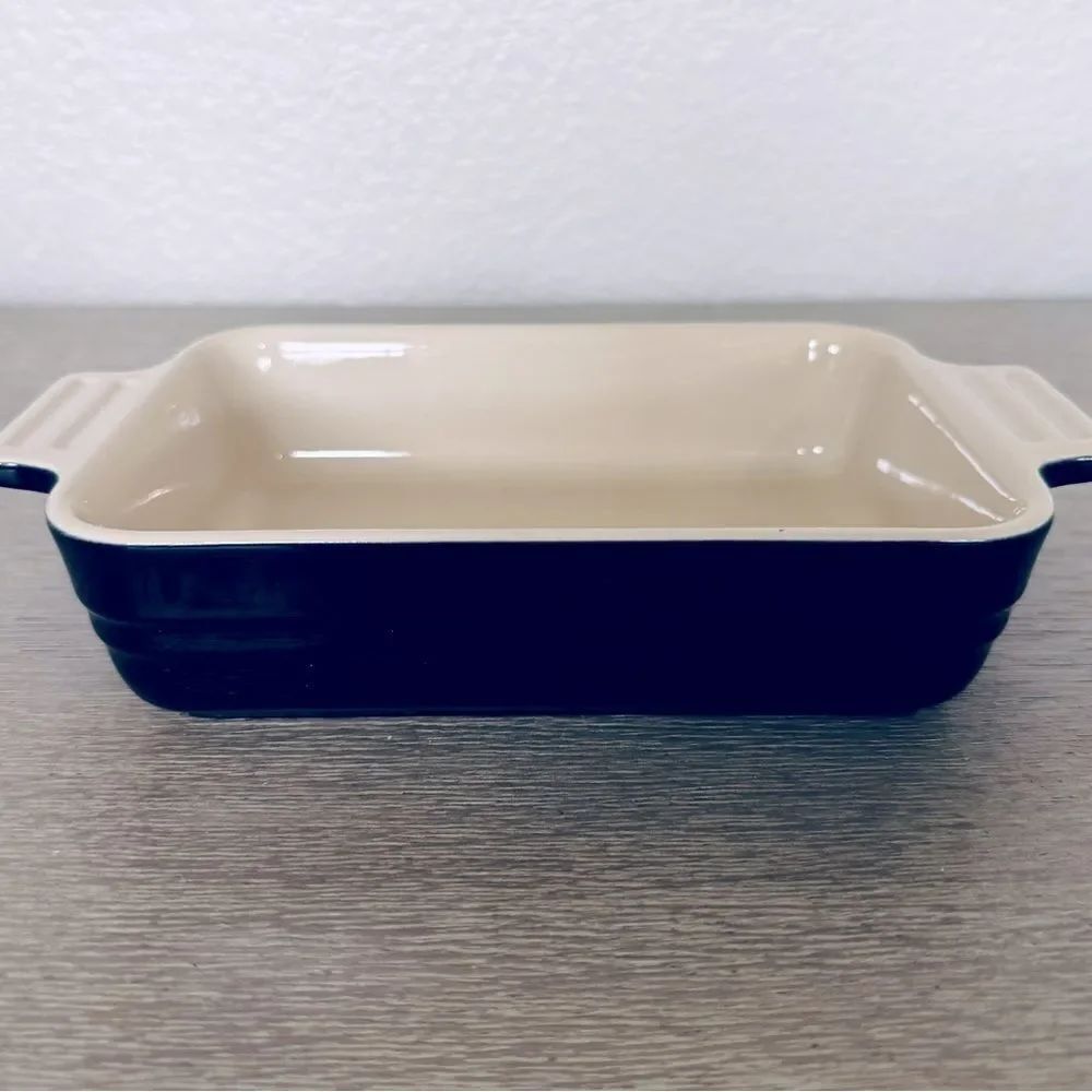 LeCreuset Black Onyx Ceramic Casserole Rectangular Baking Dish